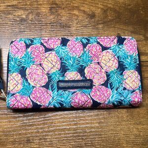 Simply Southern Pink Pineapple Wristlet Wallet Clutch